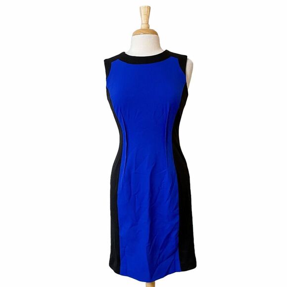Calvin Klein Dresses & Skirts - Calvin Klein Dress Size 4 Women's Royal Blue Sleeveless Back Zip Midi Sheath